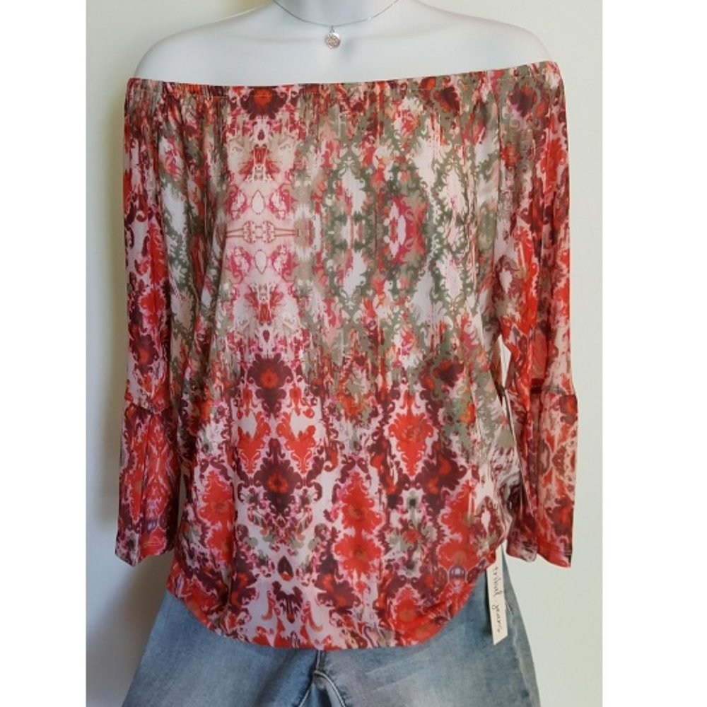 Tribal Women's 3/4 Sleeve Peasant Top